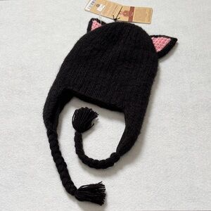 Black Cat Hat Alpaca and acrylic